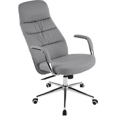 ΚΑΡΕΚΛΑ ΓΡΑΦΕΙΟΥ TEETER HM18355.10 ΓΚΡΙ PU ΔΕΡΜΑ--ΒΑΣΗ ΧΡΩΜΙΟΥ 67x66x121Υεκ