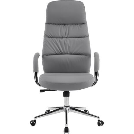 ΚΑΡΕΚΛΑ ΓΡΑΦΕΙΟΥ TEETER HM18355.10 ΓΚΡΙ PU ΔΕΡΜΑ--ΒΑΣΗ ΧΡΩΜΙΟΥ 67x66x121Υεκ