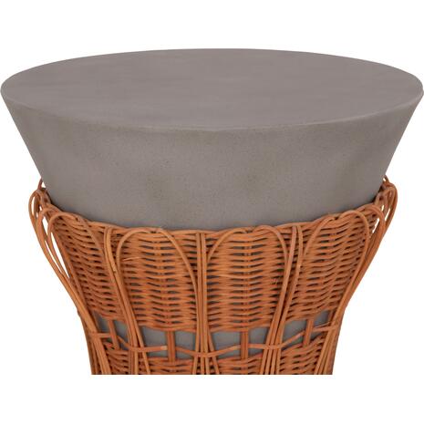 ΤΡΑΠΕΖΙ ΒΟΗΘΗΤΙΚΟ PERRAL HM18164.03S FIBER CEMENT ΓΚΡΙ-ΦΥΣΙΚΟ RATTAN--Φ42x36Υεκ