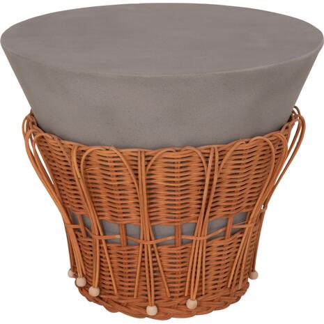 ΤΡΑΠΕΖΙ ΒΟΗΘΗΤΙΚΟ PERRAL HM18164.03S FIBER CEMENT ΓΚΡΙ-ΦΥΣΙΚΟ RATTAN--Φ42x36Υεκ