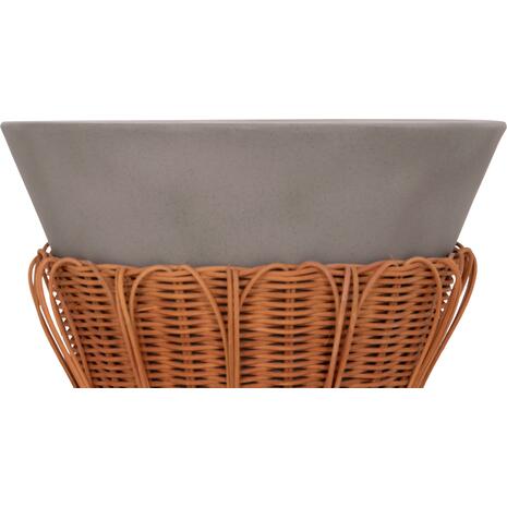 ΤΡΑΠΕΖΙ ΒΟΗΘΗΤΙΚΟ PERRAL HM18164.03S FIBER CEMENT ΓΚΡΙ-ΦΥΣΙΚΟ RATTAN--Φ42x36Υεκ