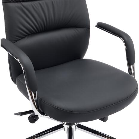 ΚΑΡΕΚΛΑ ΓΡΑΦΕΙΟΥ TEETER HM18355.01 ΜΑΥΡΟ PU ΔΕΡΜΑ--ΒΑΣΗ ΧΡΩΜΙΟΥ 67x66x121Υεκ