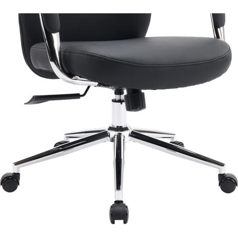 ΚΑΡΕΚΛΑ ΓΡΑΦΕΙΟΥ TEETER HM18355.01 ΜΑΥΡΟ PU ΔΕΡΜΑ--ΒΑΣΗ ΧΡΩΜΙΟΥ 67x66x121Υεκ