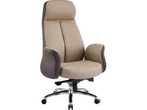 ΚΑΡΕΚΛΑ ΓΡΑΦΕΙΟΥ DRAMON HM18356.02 ΜΠΕΖ-ΚΑΦΕ PU ΔΕΡΜΑ--ΒΑΣΗ ΧΡΩΜΙΟΥ 66x70x132.5Υεκ