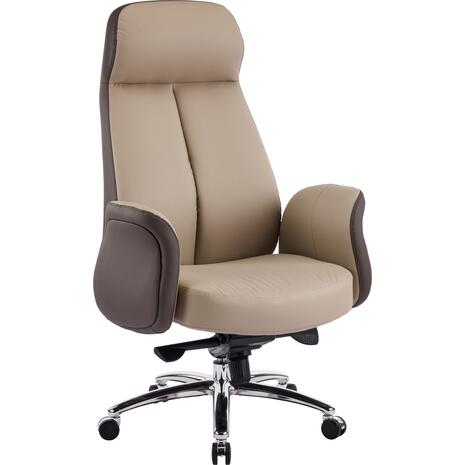 ΚΑΡΕΚΛΑ ΓΡΑΦΕΙΟΥ DRAMON HM18356.02 ΜΠΕΖ-ΚΑΦΕ PU ΔΕΡΜΑ--ΒΑΣΗ ΧΡΩΜΙΟΥ 66x70x132.5Υεκ