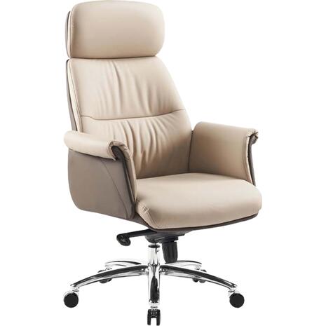 ΚΑΡΕΚΛΑ ΓΡΑΦΕΙΟΥ TOMLIN HM18358.02 ΜΠΕΖ-ΚΑΦΕ PU ΔΕΡΜΑ--ΒΑΣΗ ΧΡΩΜΙΟΥ 72x74x128Υεκ