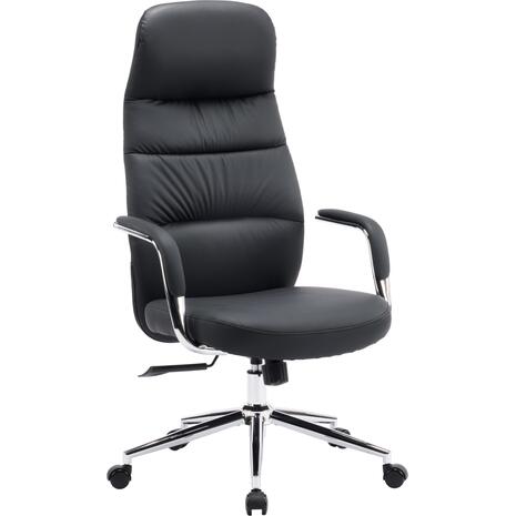 ΚΑΡΕΚΛΑ ΓΡΑΦΕΙΟΥ TEETER HM18355.01 ΜΑΥΡΟ PU ΔΕΡΜΑ--ΒΑΣΗ ΧΡΩΜΙΟΥ 67x66x121Υεκ