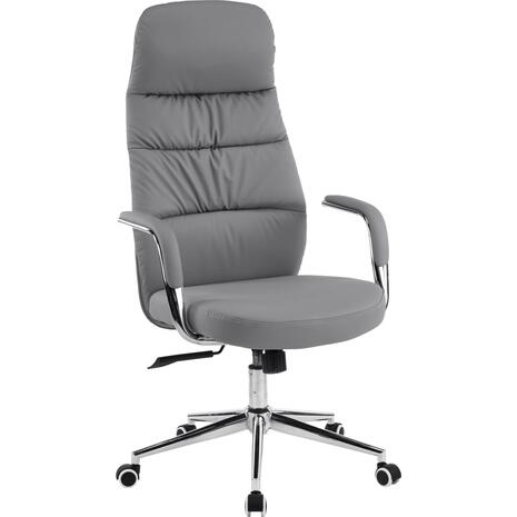 ΚΑΡΕΚΛΑ ΓΡΑΦΕΙΟΥ TEETER HM18355.10 ΓΚΡΙ PU ΔΕΡΜΑ--ΒΑΣΗ ΧΡΩΜΙΟΥ 67x66x121Υεκ