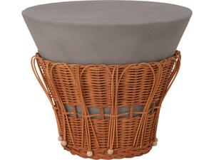 ΤΡΑΠΕΖΙ ΒΟΗΘΗΤΙΚΟ PERRAL HM18164.03S FIBER CEMENT ΓΚΡΙ-ΦΥΣΙΚΟ RATTAN--Φ42x36Υεκ