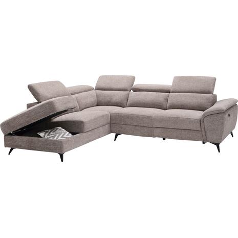 ΚΑΝΑΠΕΣ ΑΡΙΣΤΕΡΗ ΓΩΝΙΑ-ΑΝΑΚΛΙΣΗ & ΑΠΟΘ.ΧΩΡΟΣ-RESTRO HM3339.02L ΜΠΕΖ ΥΦΑΣΜΑ 284x224x76Υεκ