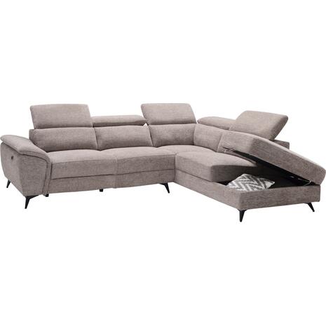 ΚΑΝΑΠΕΣ ΔΕΞΙΑ ΓΩΝΙΑ-ΑΝΑΚΛΙΣΗ & ΑΠΟΘ.ΧΩΡΟΣ-RESTRO HM3339.02R ΜΠΕΖ ΥΦΑΣΜΑ 284x224x76Υ