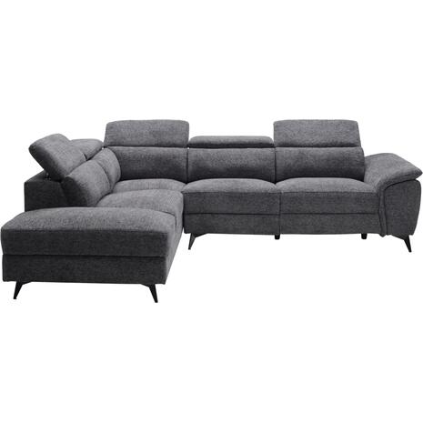 ΚΑΝΑΠΕΣ ΑΡΙΣΤΕΡΗ ΓΩΝΙΑ-ΑΝΑΚΛΙΣΗ & ΑΠΟΘ.ΧΩΡΟΣ-RESTRO HM3339.01L ΓΚΡΙ ΥΦΑΣΜΑ 284x224x76Υεκ