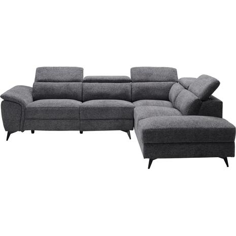 ΚΑΝΑΠΕΣ ΔΕΞΙΑ ΓΩΝΙΑ-ΑΝΑΚΛΙΣΗ & ΑΠΟΘ.ΧΩΡΟΣ-RESTRO HM3339.01R ΓΚΡΙ ΥΦΑΣΜΑ 284x224x76Υεκ