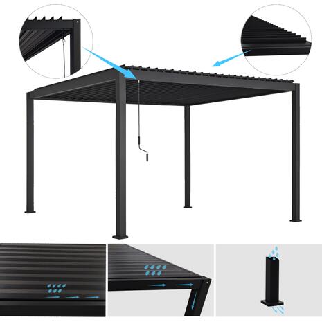 ΒΙΟΚΛΙΜΑΤΙΚΗ ΠΕΡΓΚΟΛΑ ΑΛΟΥΜΙΝΙΟΥ DOMECIL HM6612.01 ΜΕ ΜΕΤΑΛ. ΠΕΡΣΙΔΕΣ--300x400x240Υ