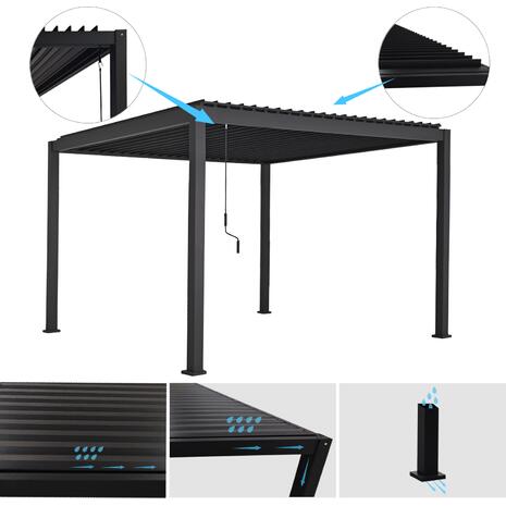 ΒΙΟΚΛΙΜΑΤΙΚΗ ΠΕΡΓΚΟΛΑ ΑΛΟΥΜΙΝΙΟΥ DOMECIL HM6611.01 ΜΕ ΜΕΤΑΛ. ΠΕΡΣΙΔΕΣ--300x300x240Υ