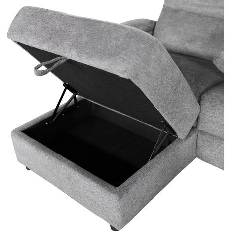 ΚΑΝΑΠΕΣ ΑΡΙΣΤΕΡΗ ΓΩΝΙΑ SYNTHIA HM3308.03L ΑΝΑΚΛΙΣΗ & ΑΠΟΘ.ΧΩΡΟΣ--ΓΚΡΙ 246x159x97Υεκ