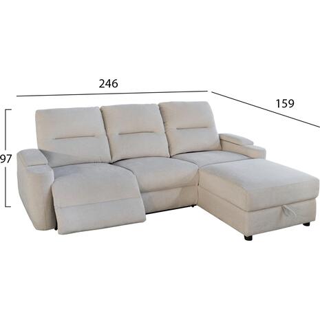 ΚΑΝΑΠΕΣ ΔΕΞΙΑ ΓΩΝΙΑ SYNTHIA HM3308.01R ΑΝΑΚΛΙΣΗ & ΑΠΟΘ.ΧΩΡΟΣ--ΜΠΕΖ 246x159x97Υεκ