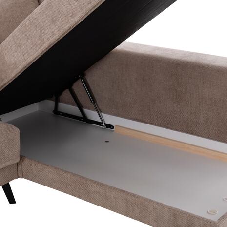 ΚΑΝΑΠΕΣ ΚΡΕΒΑΤΙ ΔΕΞΙΑ ΓΩΝΙΑ ZENORA HM3337.03R ΜΠΕΖ ΥΦΑΣΜΑ 303x214x80Υεκ