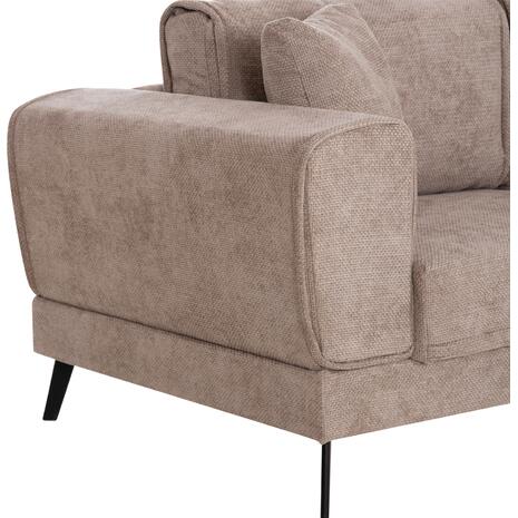 ΚΑΝΑΠΕΣ ΚΡΕΒΑΤΙ ΔΕΞΙΑ ΓΩΝΙΑ ZENORA HM3337.03R ΜΠΕΖ ΥΦΑΣΜΑ 303x214x80Υεκ