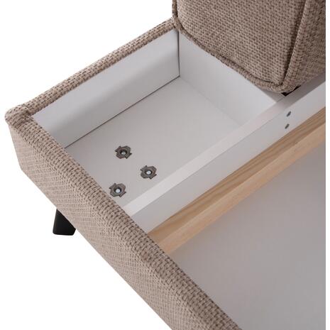 ΚΑΝΑΠΕΣ ΚΡΕΒΑΤΙ ΑΡΙΣΤΕΡΗ ΓΩΝΙΑ ZENORA HM3337.03L ΜΠΕΖ ΥΦΑΣΜΑ 303x214x80Υεκ