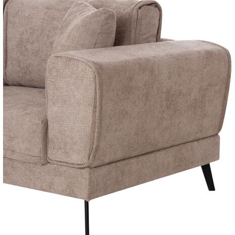 ΚΑΝΑΠΕΣ ΚΡΕΒΑΤΙ ΑΡΙΣΤΕΡΗ ΓΩΝΙΑ ZENORA HM3337.03L ΜΠΕΖ ΥΦΑΣΜΑ 303x214x80Υεκ