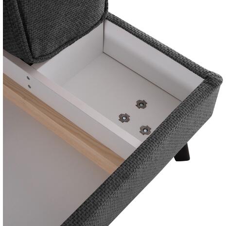 ΚΑΝΑΠΕΣ ΚΡΕΒΑΤΙ ΔΕΞΙΑ ΓΩΝΙΑ ZENORA HM3337.01R ΣΚΟΥΡΟ ΓΚΡΙ ΥΦΑΣΜΑ 303x214x80Υεκ