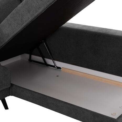 ΚΑΝΑΠΕΣ ΚΡΕΒΑΤΙ ΔΕΞΙΑ ΓΩΝΙΑ ZENORA HM3337.01R ΣΚΟΥΡΟ ΓΚΡΙ ΥΦΑΣΜΑ 303x214x80Υεκ