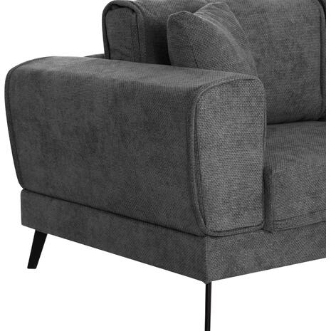 ΚΑΝΑΠΕΣ ΚΡΕΒΑΤΙ ΔΕΞΙΑ ΓΩΝΙΑ ZENORA HM3337.01R ΣΚΟΥΡΟ ΓΚΡΙ ΥΦΑΣΜΑ 303x214x80Υεκ