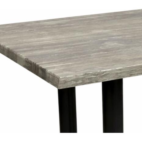 Τραπέζι Werzalit 120x80 σε χρώμα old pine με μαύρη μακρόστενη βάση από μαντέμι Υ72εκ