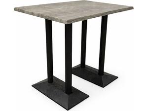 Τραπέζι Werzalit 120x80 σε χρώμα old pine με μαύρη μακρόστενη βάση από μαντέμι Υ108εκ