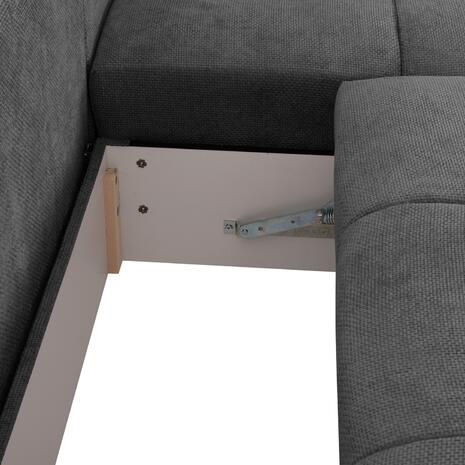 ΚΑΝΑΠΕΣ ΚΡΕΒΑΤΙ ΔΕΞΙΑ ΓΩΝΙΑ COMFYRA HM3336.01R ΓΚΡΙ ΥΦΑΣΜΑ 270x181x75Υεκ