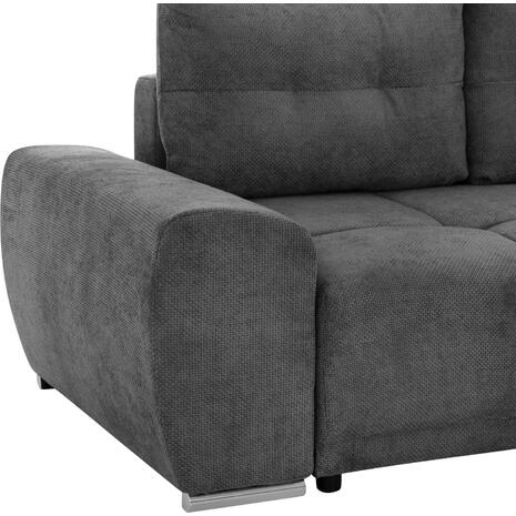 ΚΑΝΑΠΕΣ ΚΡΕΒΑΤΙ ΔΕΞΙΑ ΓΩΝΙΑ COMFYRA HM3336.01R ΓΚΡΙ ΥΦΑΣΜΑ 270x181x75Υεκ