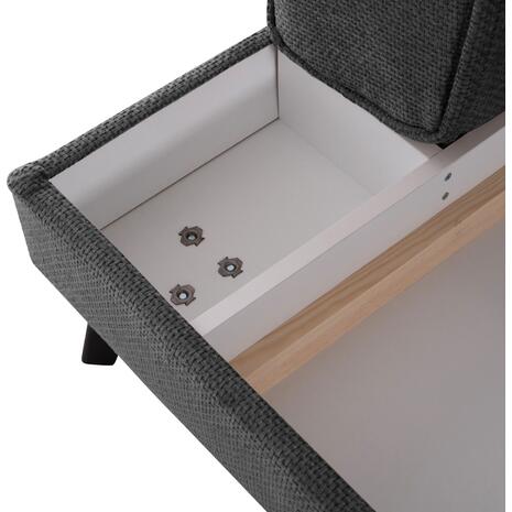 ΚΑΝΑΠΕΣ ΚΡΕΒΑΤΙ ΑΡΙΣΤΕΡΗ ΓΩΝΙΑ ZENORA HM3337.01L ΣΚΟΥΡΟ ΓΚΡΙ ΥΦΑΣΜΑ 303x214x80Υεκ