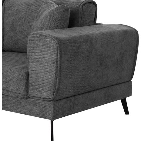 ΚΑΝΑΠΕΣ ΚΡΕΒΑΤΙ ΑΡΙΣΤΕΡΗ ΓΩΝΙΑ ZENORA HM3337.01L ΣΚΟΥΡΟ ΓΚΡΙ ΥΦΑΣΜΑ 303x214x80Υεκ