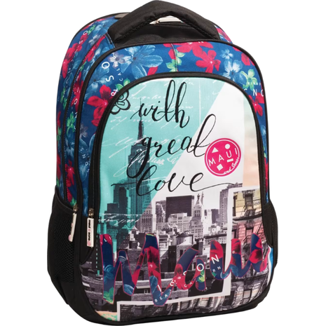 Τσάντα Πλάτης Δημοτικού BMU Οβάλ Μaui New York