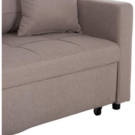 ΠΟΛΥΘΡΟΝΑ-ΚΡΕΒΑΤΙ MERO HM3306.03 ΜΠΕΖ ΥΦΑΣΜΑ 100x90x83Υεκ.