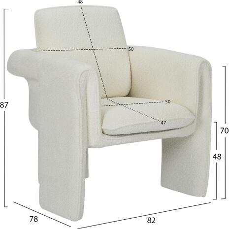 ΠΟΛΥΘΡΟΝΑ CRUSHER HM9681.04 ΛΕΥΚΟ ΜΠΟΥΚΛΕ ΥΦΑΣΜΑ-ΜΕΤΑΛΛΙΚΟΣ ΣΚΕΛΕΤΟΣ 82x78x87Υεκ. (Λευκό)