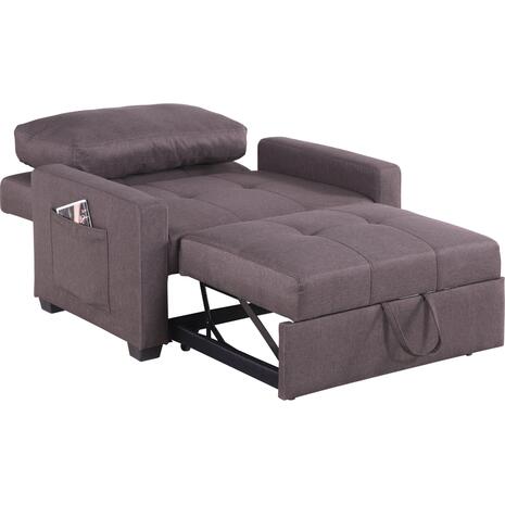 ΠΟΛΥΘΡΟΝΑ-ΚΡΕΒΑΤΙ KANNA HM3083.01 ΚΑΦΕ ΥΦΑΣΜΑ 112x96x85Υεκ. (Καφέ)