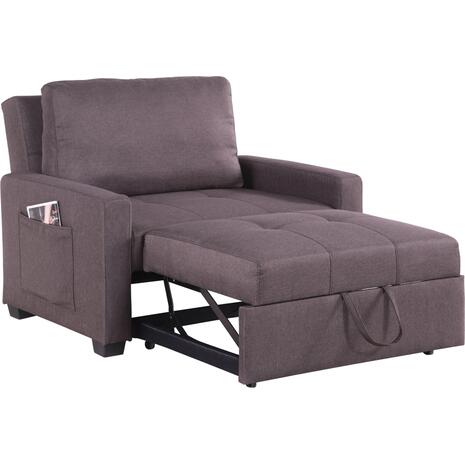 ΠΟΛΥΘΡΟΝΑ-ΚΡΕΒΑΤΙ KANNA HM3083.01 ΚΑΦΕ ΥΦΑΣΜΑ 112x96x85Υεκ. (Καφέ)