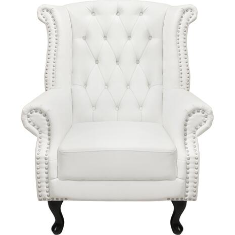 ΠΟΛΥΘΡΟΝΑ-ΜΠΕΡΖΕΡΑ T.CHESTERFIELD POLINA HM0053.02 PU ΛΕΥΚΟ ΜΑΤ 83x75x107Yεκ. (Λευκό)