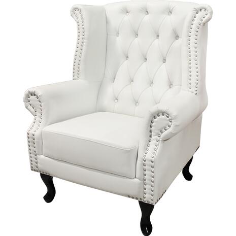 ΠΟΛΥΘΡΟΝΑ-ΜΠΕΡΖΕΡΑ T.CHESTERFIELD POLINA HM0053.02 PU ΛΕΥΚΟ ΜΑΤ 83x75x107Yεκ. (Λευκό)