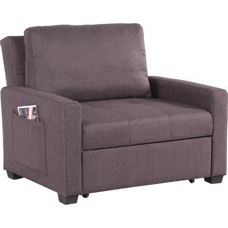 ΠΟΛΥΘΡΟΝΑ-ΚΡΕΒΑΤΙ KANNA HM3083.01 ΚΑΦΕ ΥΦΑΣΜΑ 112x96x85Υεκ. (Καφέ)