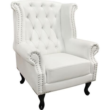 ΠΟΛΥΘΡΟΝΑ-ΜΠΕΡΖΕΡΑ T.CHESTERFIELD POLINA HM0053.02 PU ΛΕΥΚΟ ΜΑΤ 83x75x107Yεκ. (Λευκό)