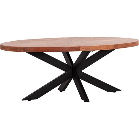 ΤΡΑΠΕΖΙ ΣΑΛΟΝΙΟΥ ΟΒΑΛ MONTANA SUPERIOR HM9906 ΞΥΛΟ ΑΚΑΚΙΑΣ-ΜΕΤΑΛΛΟ 120x61x45Υεκ.