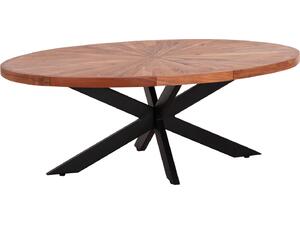 ΤΡΑΠΕΖΙ ΣΑΛΟΝΙΟΥ ΟΒΑΛ MONTANA SUPERIOR HM9906 ΞΥΛΟ ΑΚΑΚΙΑΣ-ΜΕΤΑΛΛΟ 120x61x45Υεκ.