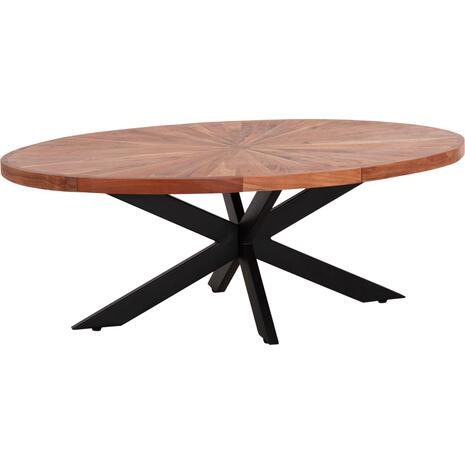 ΤΡΑΠΕΖΙ ΣΑΛΟΝΙΟΥ ΟΒΑΛ MONTANA SUPERIOR HM9906 ΞΥΛΟ ΑΚΑΚΙΑΣ-ΜΕΤΑΛΛΟ 120x61x45Υεκ.