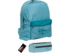 Tσάντα Πλάτης Γυμνασίου με ασορτί κασετίνα No Fear Classy Petrol (347-17033)