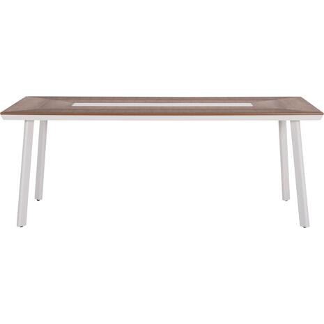 ΤΡΑΠΕΖΙ ΑΛΟΥΜΙΝΙΟΥ TABER HM5131.11 ΛΕΥΚΟ ΜΕ POLYWOOD TOP 200x100x75Υεκ