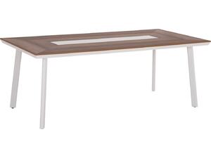 ΤΡΑΠΕΖΙ ΑΛΟΥΜΙΝΙΟΥ TABER HM5131.11 ΛΕΥΚΟ ΜΕ POLYWOOD TOP 200x100x75Υεκ