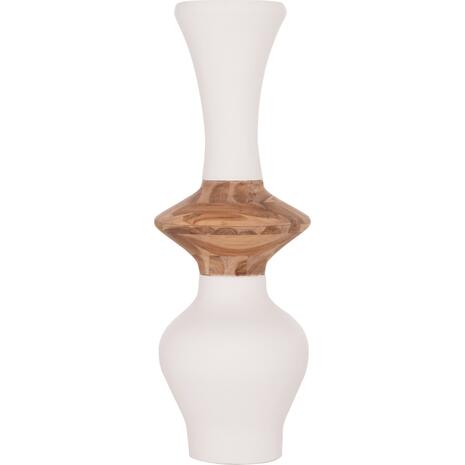 ΔΙΑΚΟΣΜΗΤΙΚΟ ΒΑΖΟ ΔΑΠΕΔΟΥ NEBULA HM4660.02S FIBER CEMENT ΛΕΥΚΟ--ΞΥΛΟ ΤΕΑΚ Φ45x115Υεκ